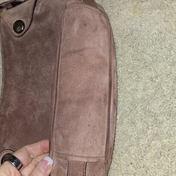 PRADA Buffalo Snaps Dusty Rose Shoulder Bag - Picture 11 of 13